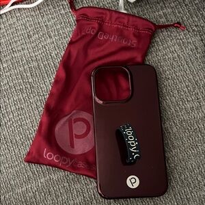 Loopy Case Dark Red iPhone 13 Pro Case with Black Loop